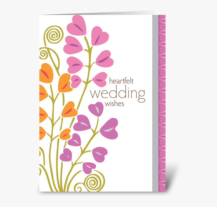 Heartfelt Wedding Wishes Greeting Card - Wedding Greeting Card Design, HD Png Download, Free Download