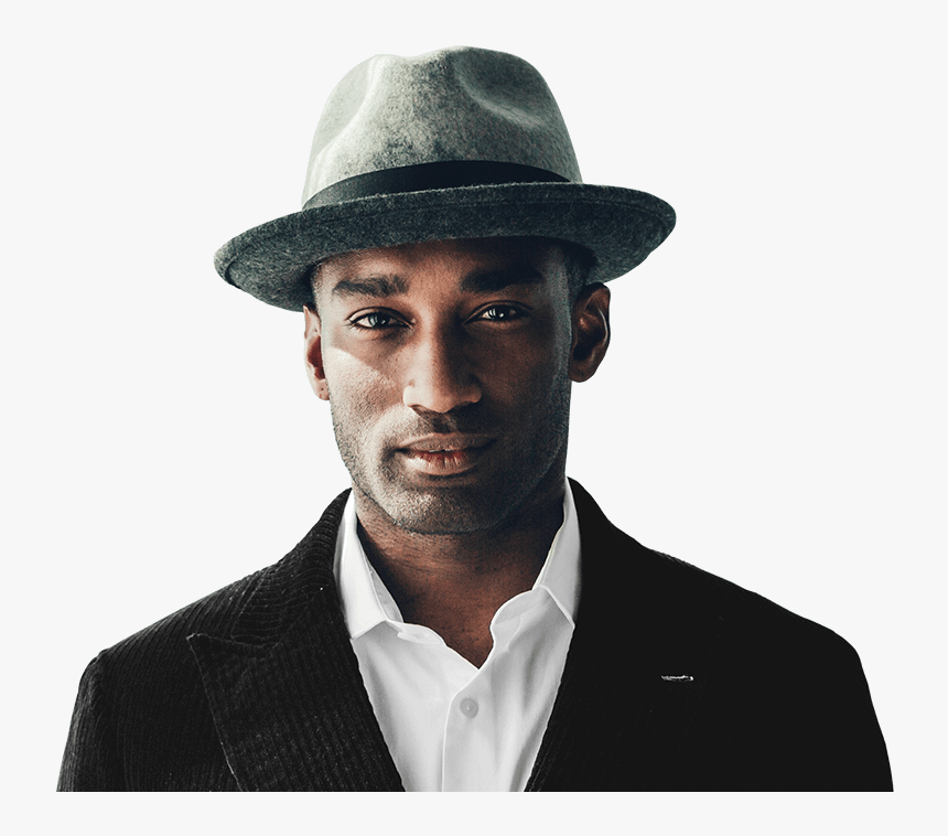 A Sharp Dress Man Wearing A Black Suit And A Grey Fedora - Black Men In Tailored Suits And Fedoras, HD Png Download, Free Download