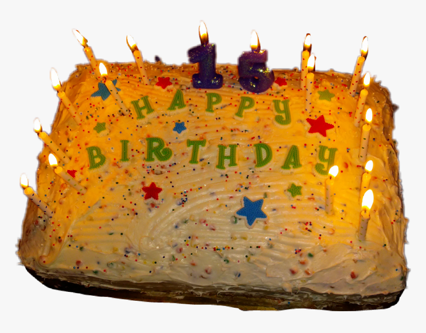 #15 #birthday #cake #candles #celebrate #funfetti - Birthday Cake, HD Png Download, Free Download