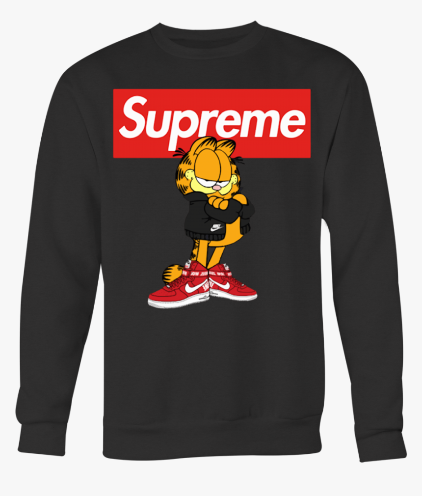 Garfield Supreme And Nike Logo Stay Stylish T-shirt - Garfield Supreme, HD Png Download, Free Download