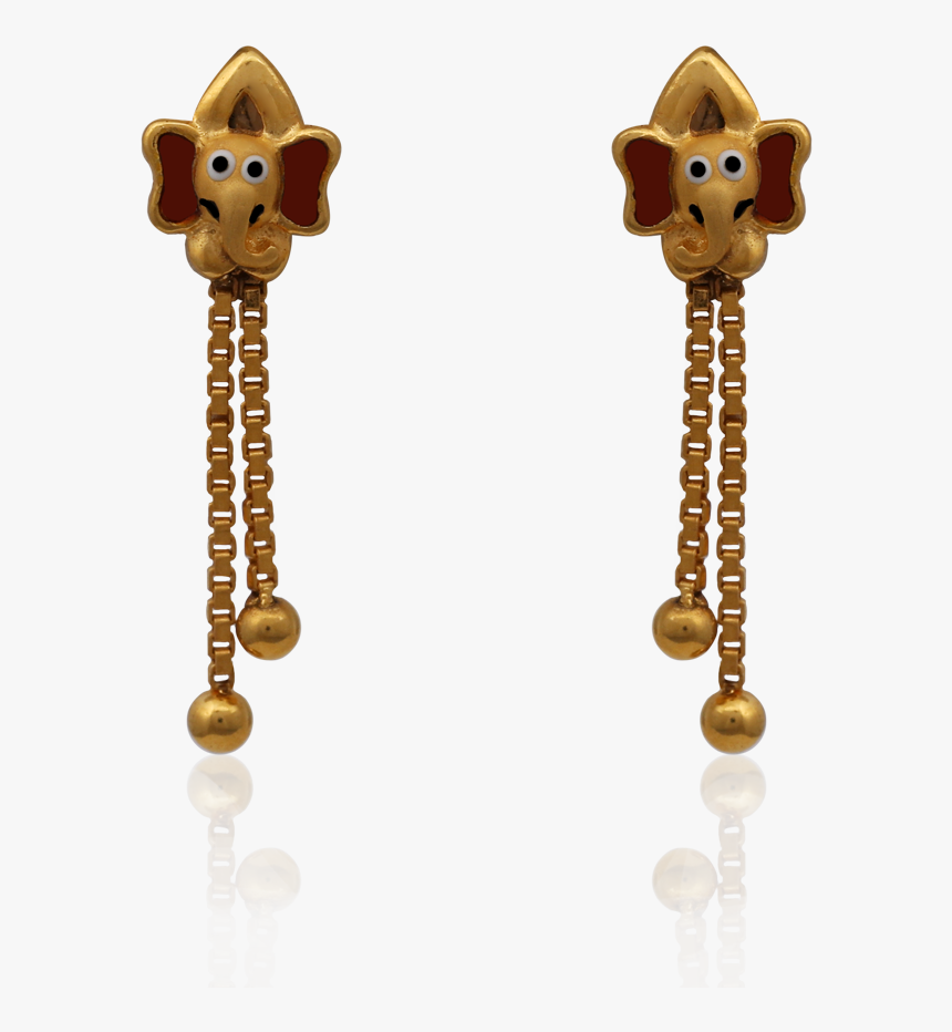 Adorable Gold Enamel Ganesha Danglers - Cartoon, HD Png Download, Free Download