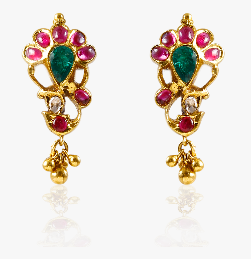 Lord Ganesha Gemstone Earrings - Earrings, HD Png Download, Free Download