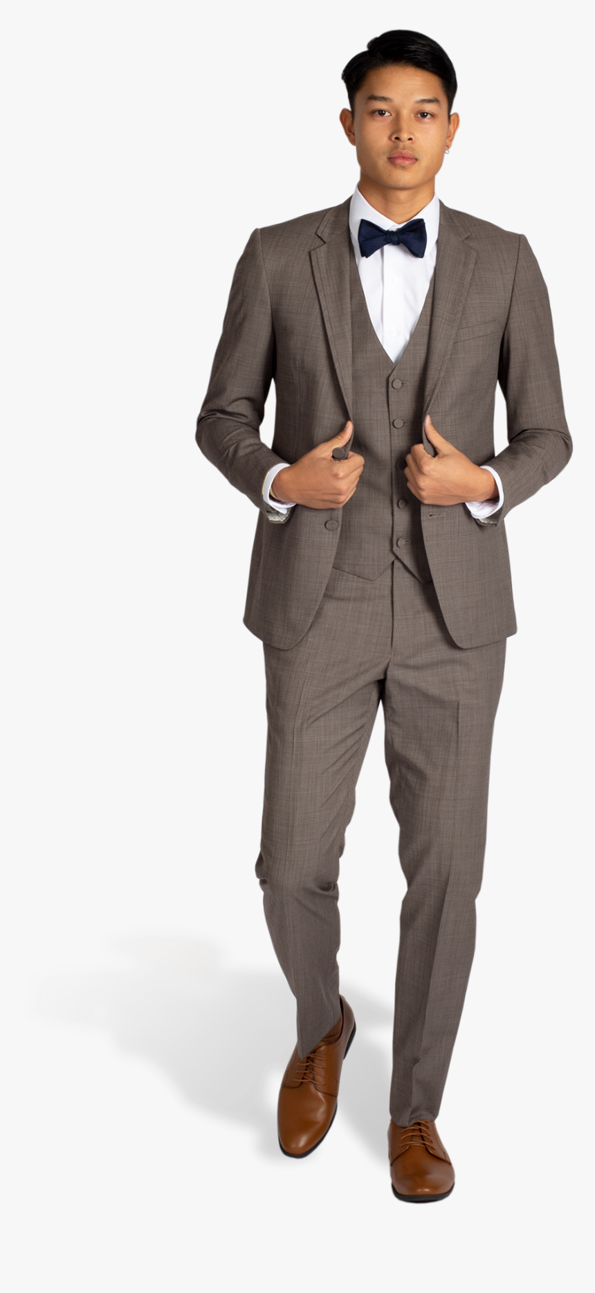 Cafe Brown Notch Lapel Suit By Allure - Brown Grey Suit, HD Png Download, Free Download