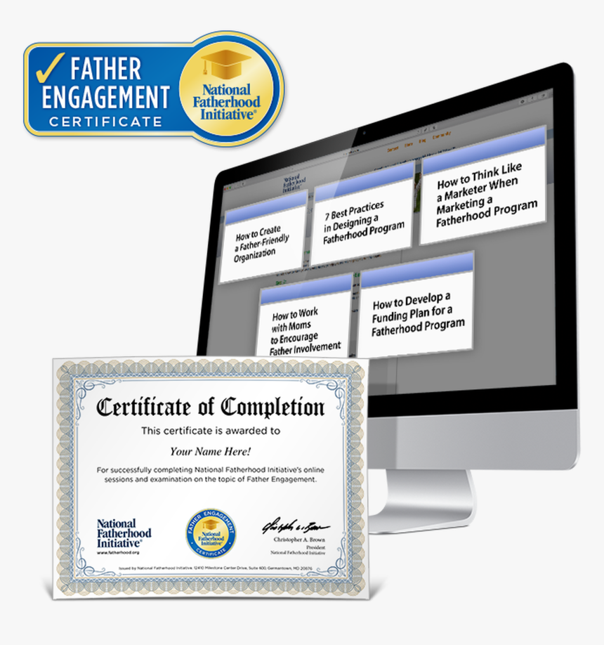 Father Engagement Certificate™ [online Training] - 24 7 Dad Certificate Completion, HD Png Download, Free Download