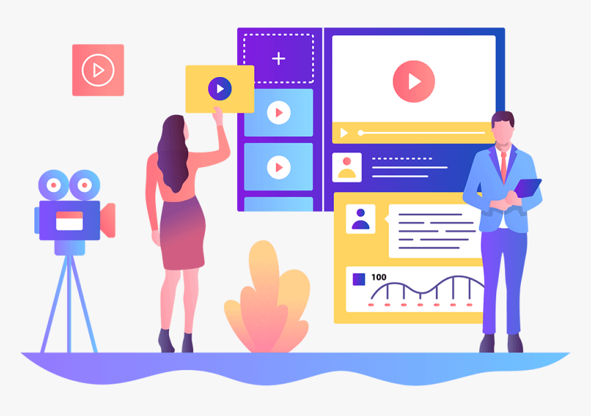 Video Icon In Landing Page Design, HD Png Download, Free Download