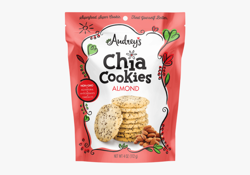 Audrey Chia Cookies Almond - Chia Cookie Packaging, HD Png Download, Free Download