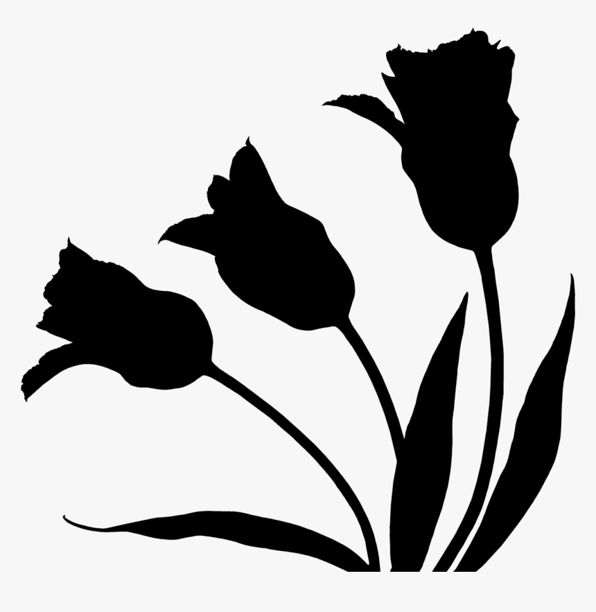 Tulip Clip Art Plant Stem Leaf Silhouette - Rose, HD Png Download, Free Download