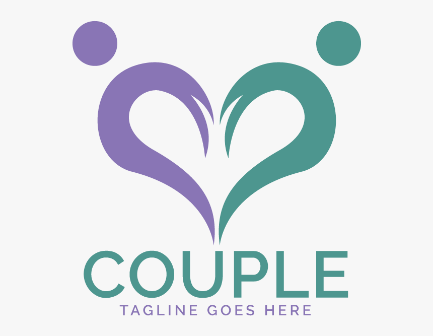 Heart Couple Logo Design - Graphic Design, HD Png Download, Free Download