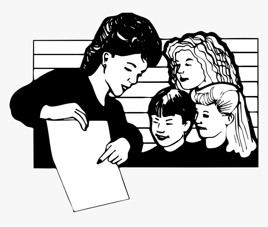 Teacher Png Clipart - Teacher Teaching Students Clipart Black And White, Transparent Png, Free Download