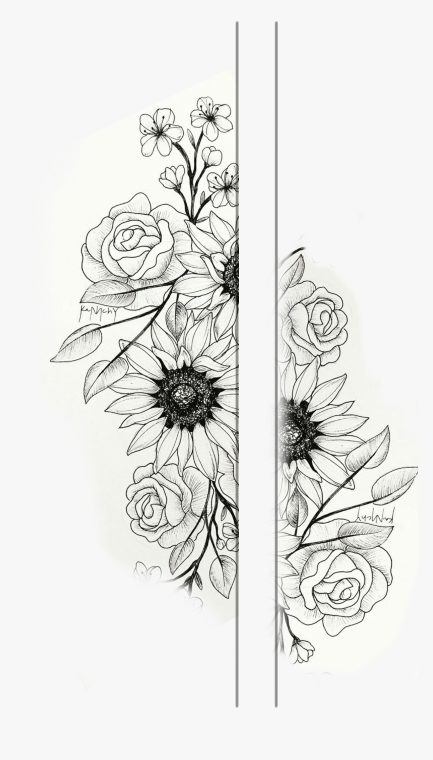 Flower Band Tattoo Drawing, HD Png Download, Free Download