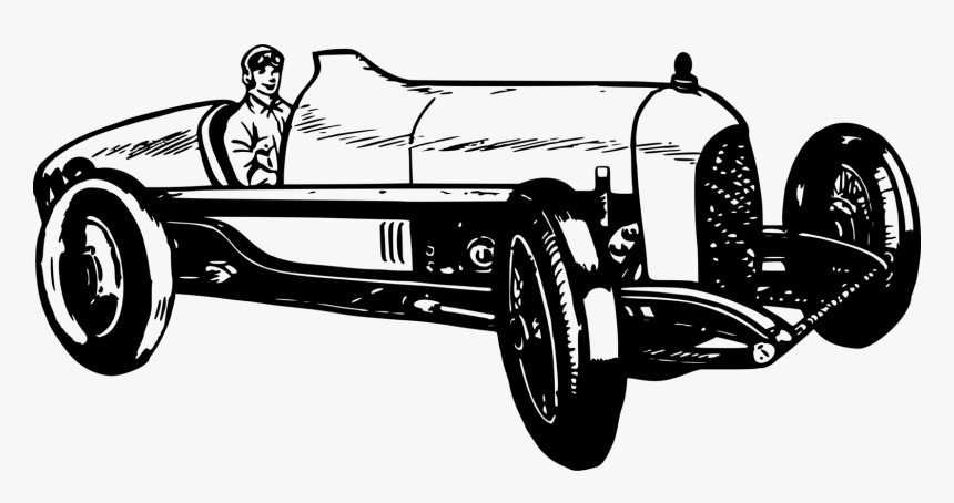 Car Clipart Three Wheel Line Vintage - Vintage Racing Car Silhouettes, HD Png Download, Free Download