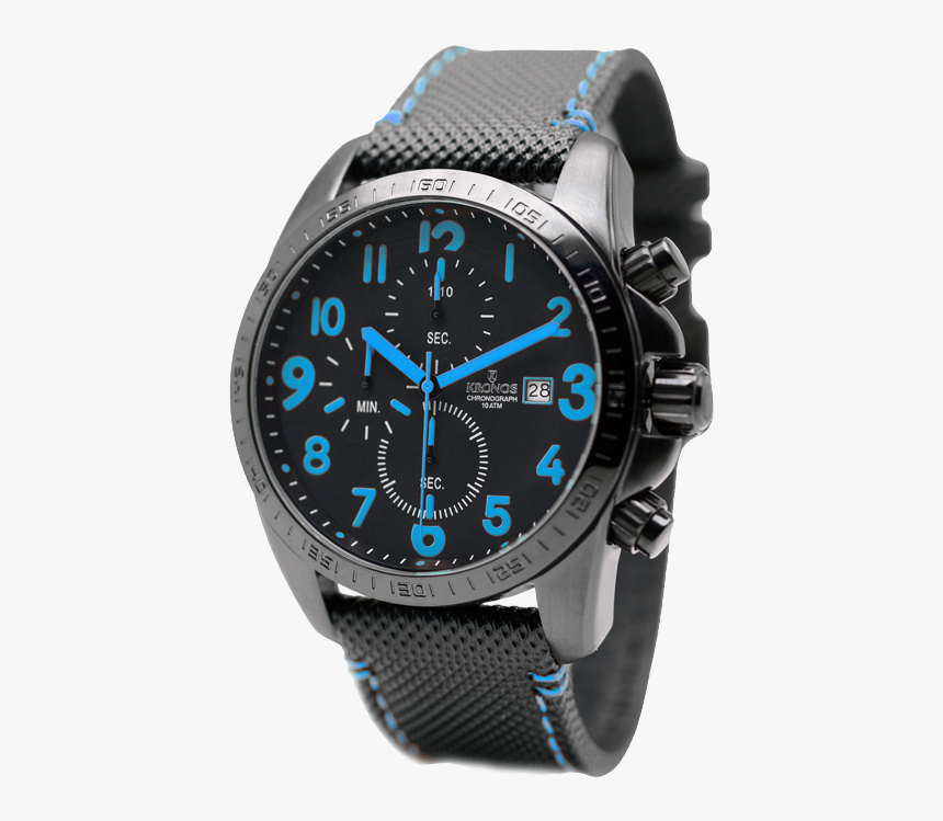 Buy Online Kronos Chronograph Sports Watch Blue - Black Chronograph Watch In Png, Transparent Png, Free Download
