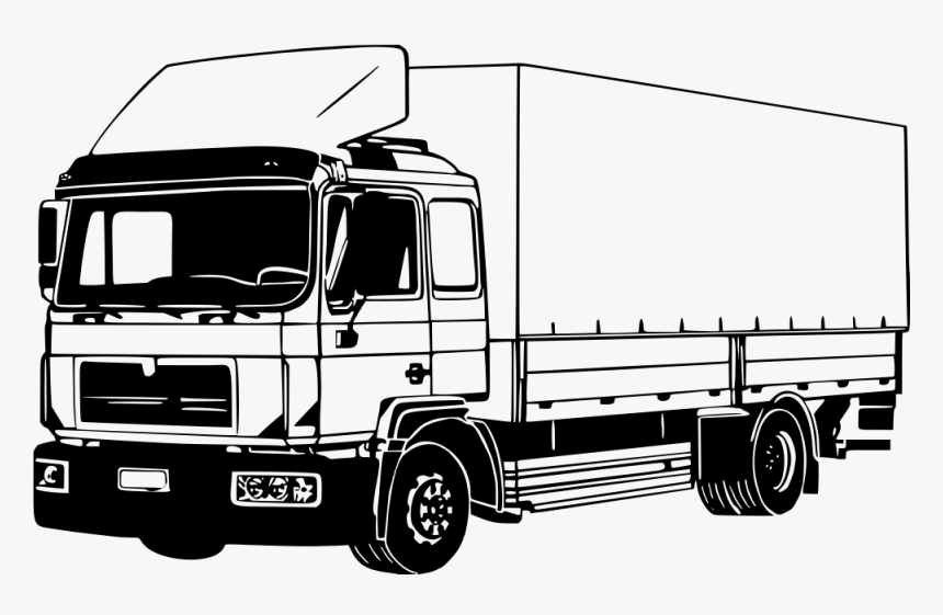 Lorry Clipart Png , Transparent Cartoons - Heavy Truck Clipart Black And White, Png Download, Free Download