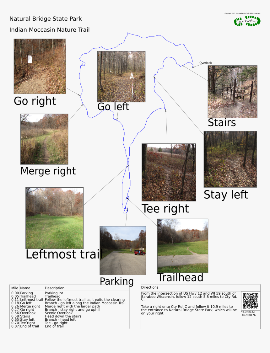 Natural Bridge State Park Map Wisconsin, HD Png Download, Free Download