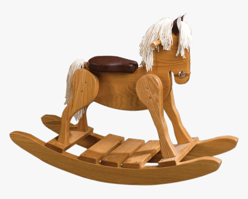 Wooden Rocking Horse With Padded Seat - Wooden Rocking Horse Png, Transparent Png, Free Download