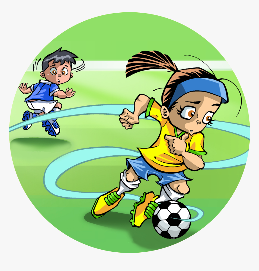 Footsteps Clipart Success - Playing Soccer With Friends Cartoon, HD Png Download, Free Download