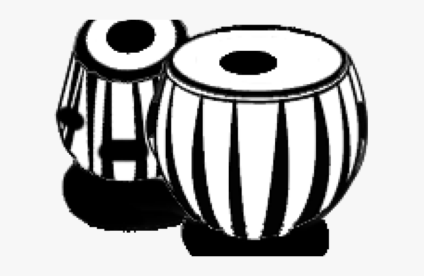 Tabla Clipart Transparent - Black And White Image Of Tabla, HD Png Download, Free Download