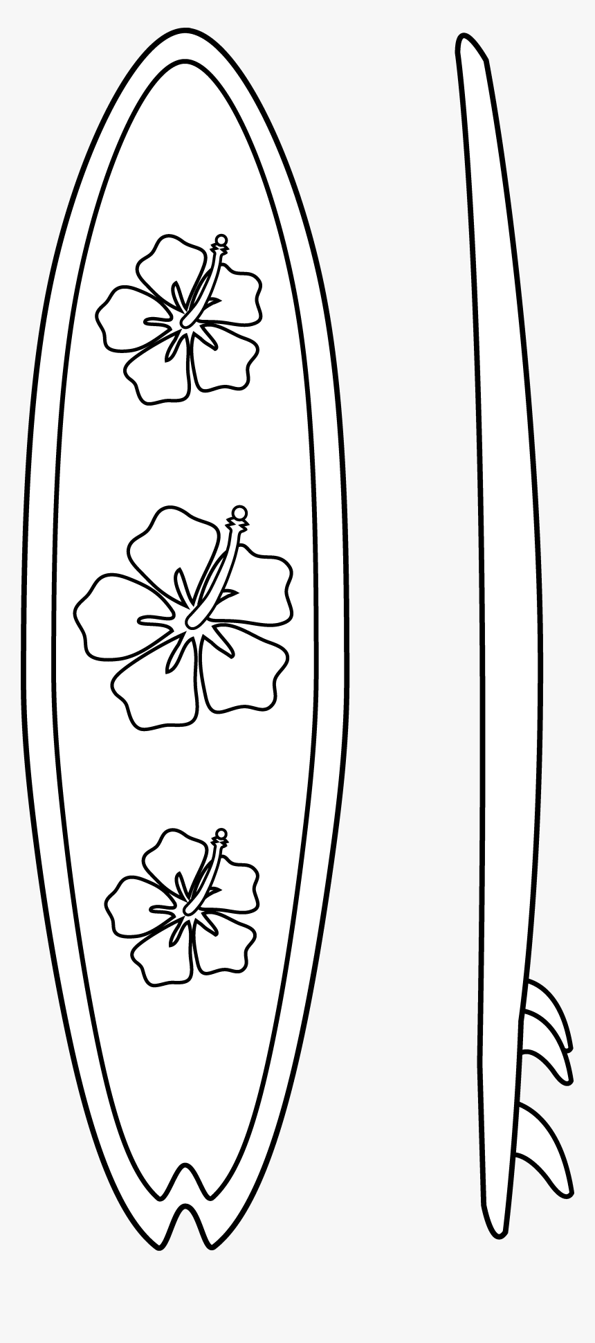 Clipart Wedding Tabla - Surf Board Coloring Pages, HD Png Download, Free Download