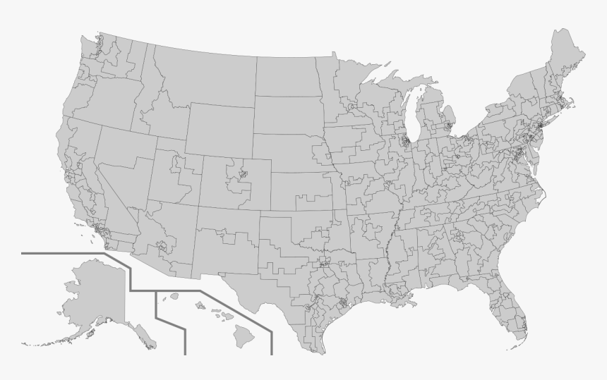 Transparent Us Map Png - 2016 Election Map By Congressional District, Png Download, Free Download