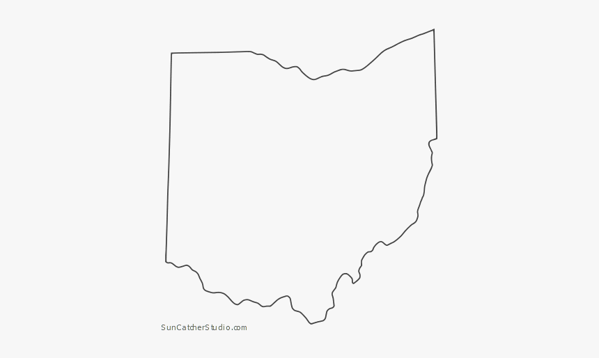 Free Ohio Outline Thin Border, Cricut Design Or Silhouette - Line Art, HD Png Download, Free Download