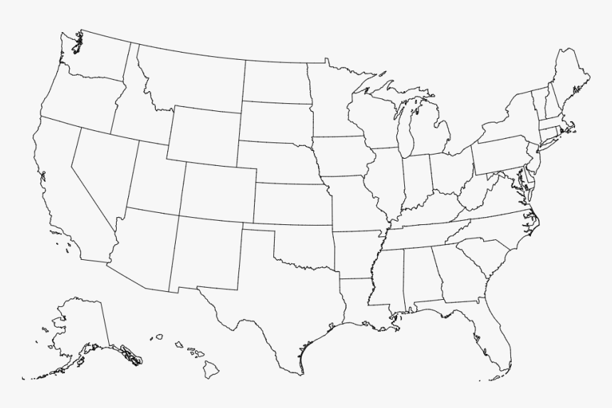 Blank Map Of United States Of America , Png Download - Us Map With Utah Highlighted, Transparent Png, Free Download