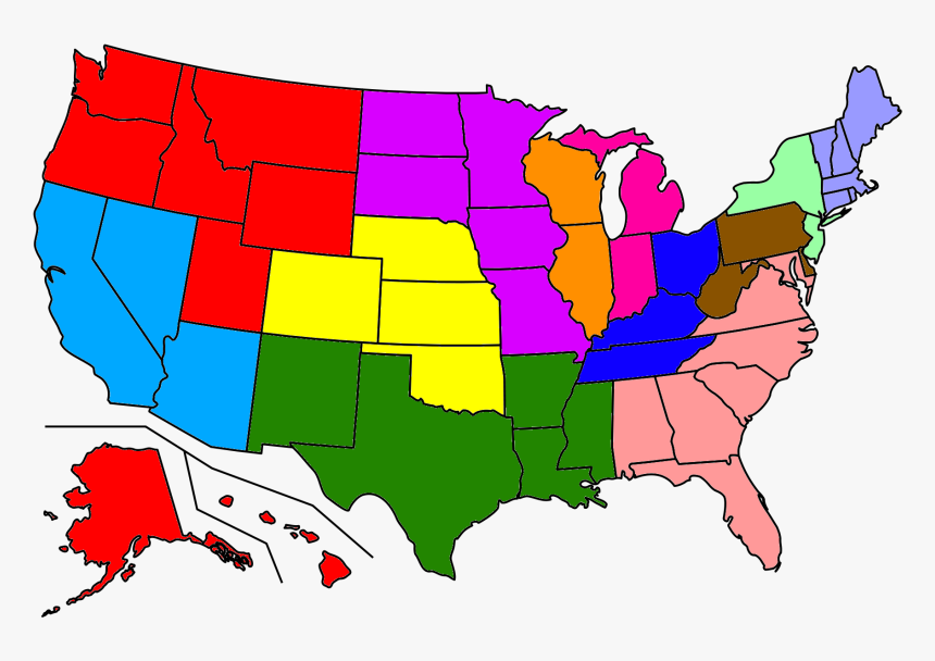 Fhlb-territory Map - Gas Prices Per State, HD Png Download, Free Download