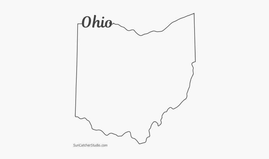 Free Ohio Outline With State Name On Border, Cricut - Line Art, HD Png Download, Free Download