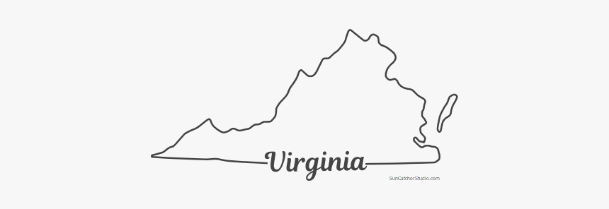 Free Virginia Outline With State Name On Border, Cricut - Line Art, HD Png Download, Free Download