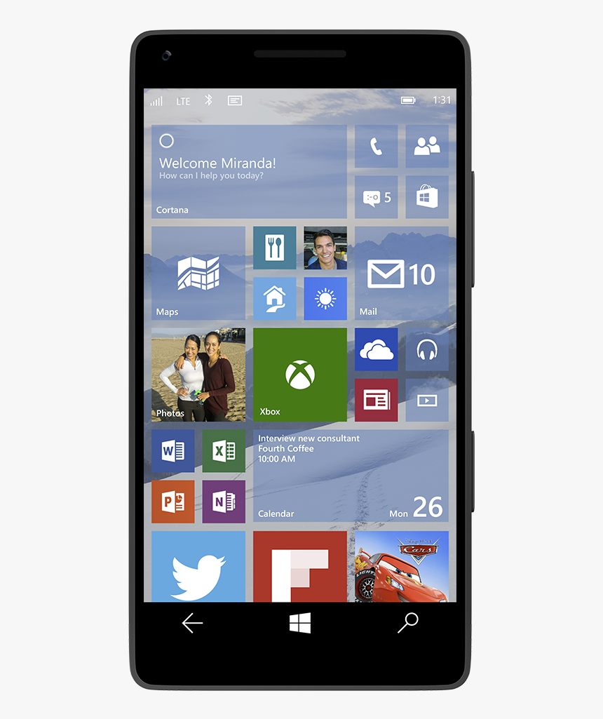 Windows 10 For Phones - Windows Phone Background Transparent, HD Png Download, Free Download