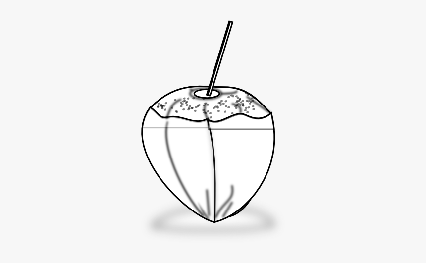 Food Coconut Icon Coconut Icon Black White Line Art - Coconut Black & White Png, Transparent Png, Free Download