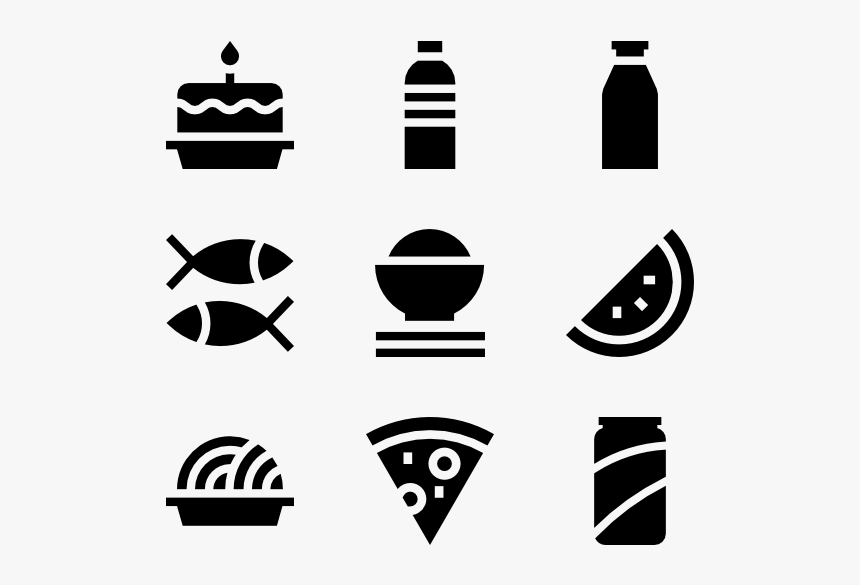 Chicken Icon Packs - Black And White Food Stencil, HD Png Download, Free Download