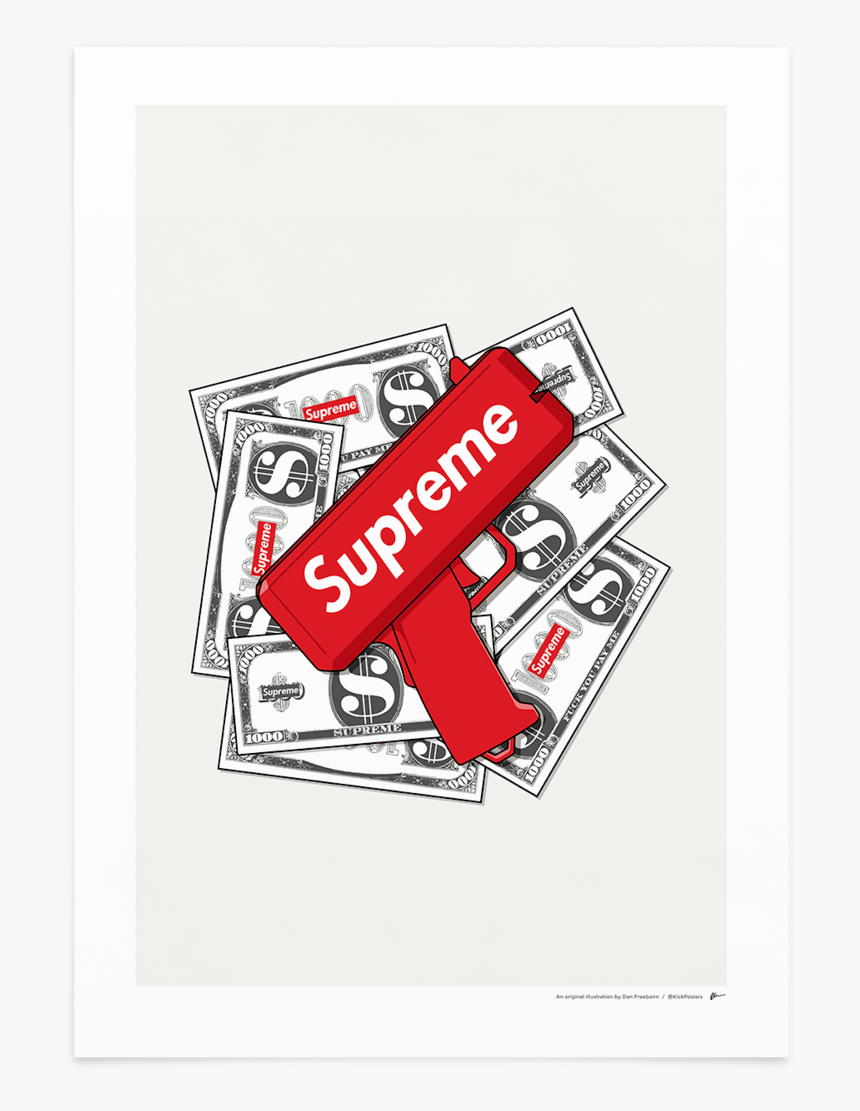 Grafika Money Gun Supreme, HD Png Download, Free Download