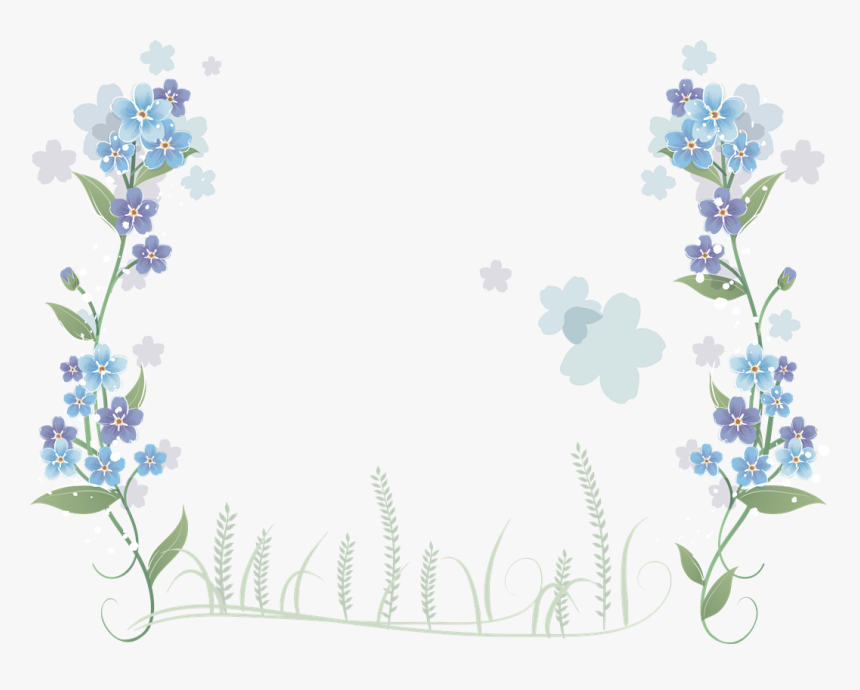 You Might Also Like - Clipart Blue Floral Border, HD Png Download, Free Download