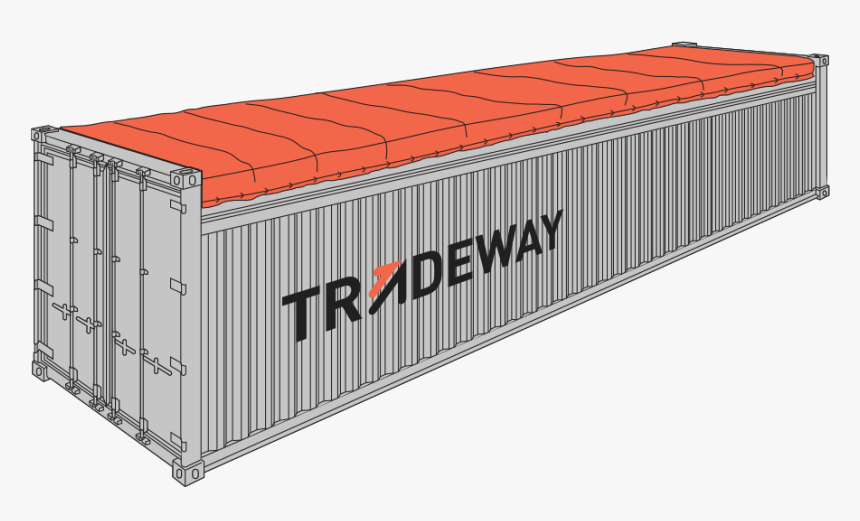 40 Ft Open Top Shipping Container - Container, HD Png Download, Free Download