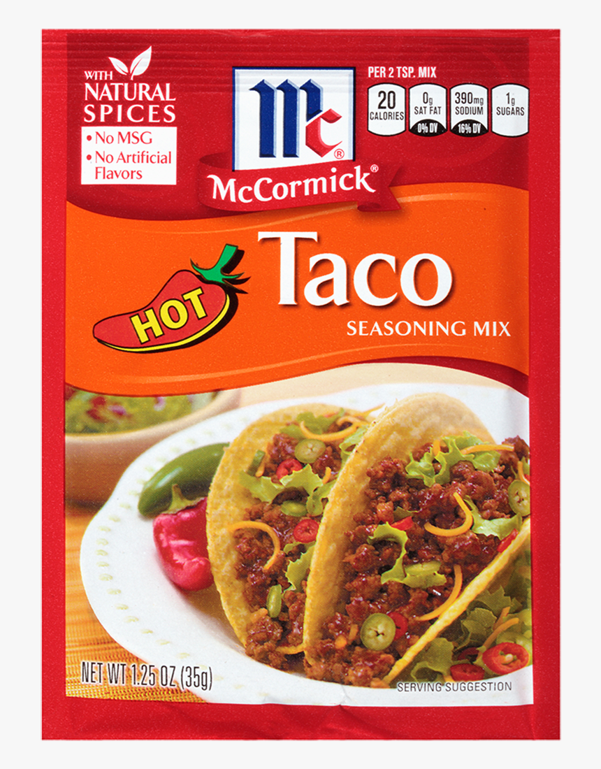 Taco Seasoning Mix Hot - Mccormick Hot Taco Seasoning, HD Png Download, Free Download