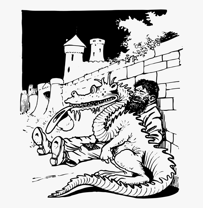 Homeless Man And Dragon - Clip Art, HD Png Download, Free Download