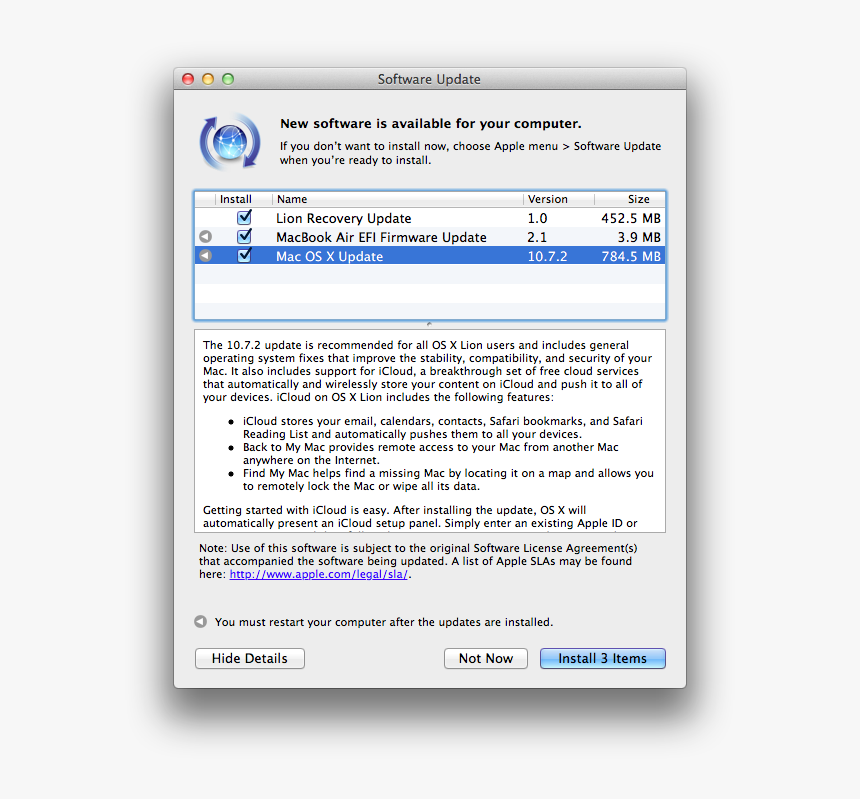 Mac Os X Lion - Software Mac Os X Lion 10.7 5 Update, HD Png Download, Free Download