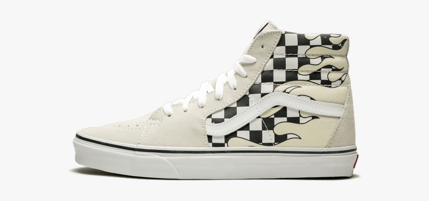 Sk8 Hi White Checkered Flames Romania 