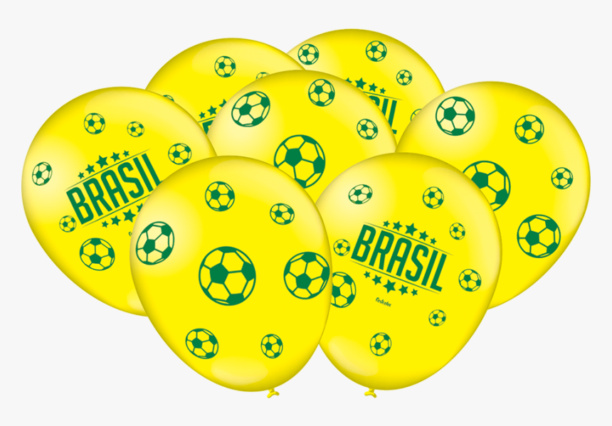 Balão De Látex Amarelo Brasil 2018 25 Unidades Festcolor - Balloon, HD Png Download, Free Download