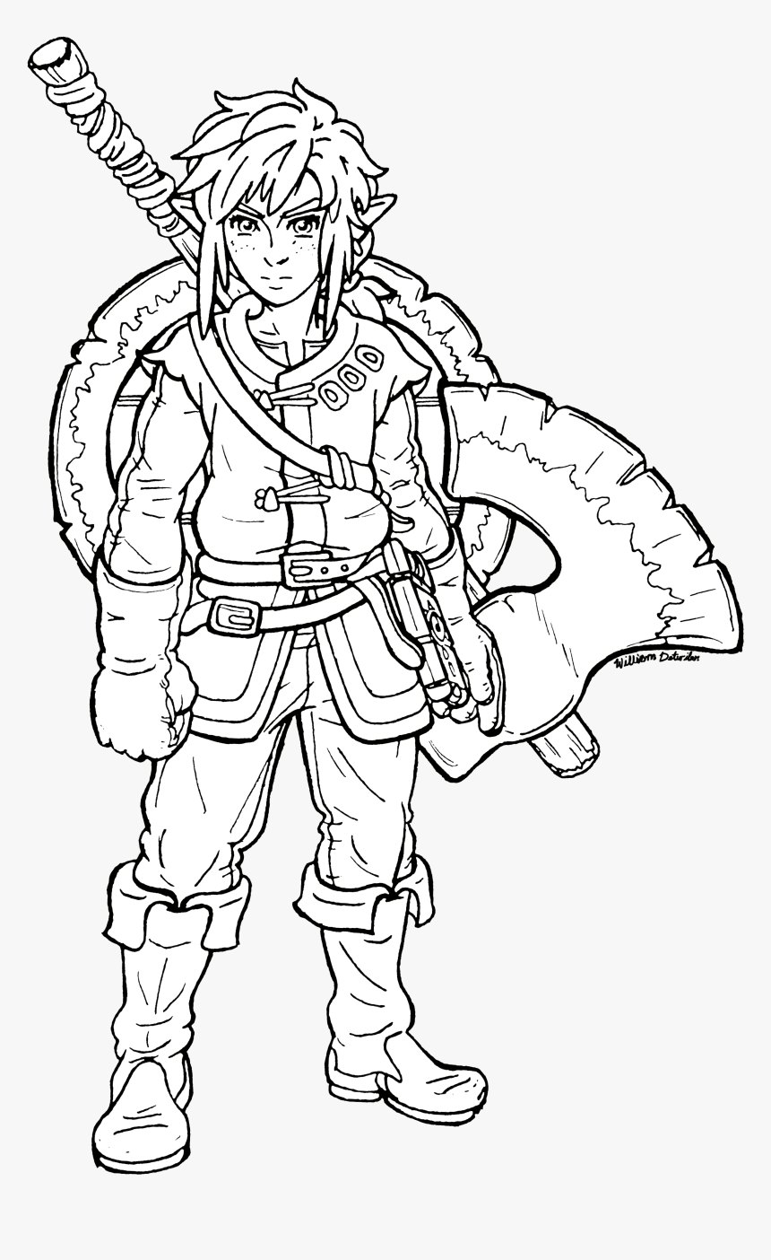 Line Art Link Botw, HD Png Download, Free Download