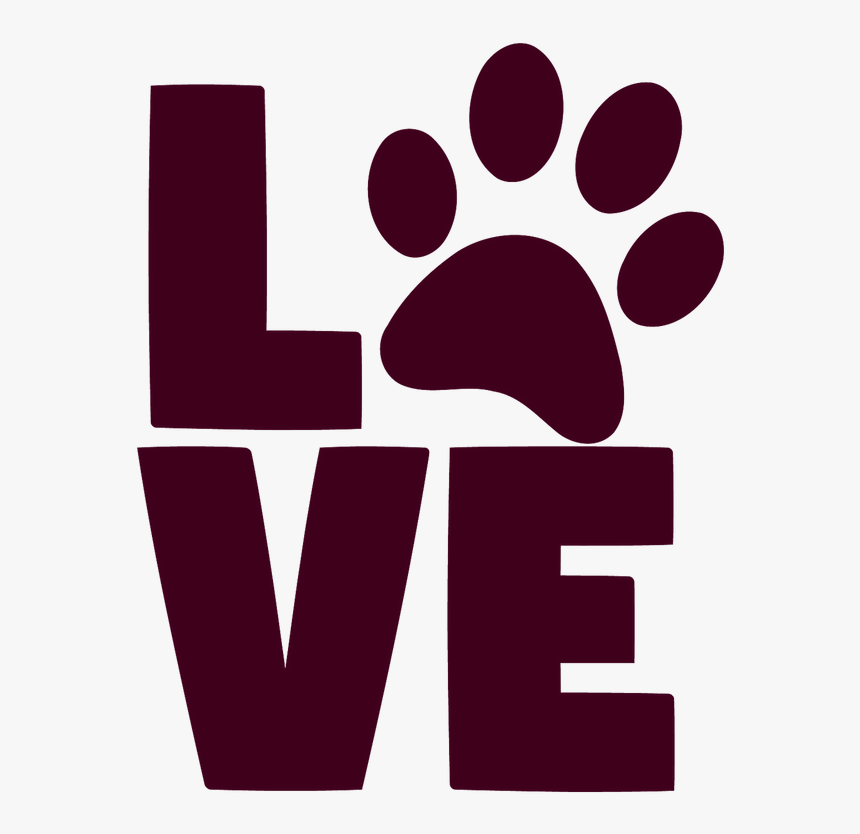 Love Paw Print - Cat And Dog Paw Png, Transparent Png, Free Download