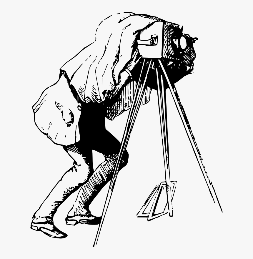 Drawing Photographer Camera Line Art - Photographer Drawing Png, Transparent Png, Free Download