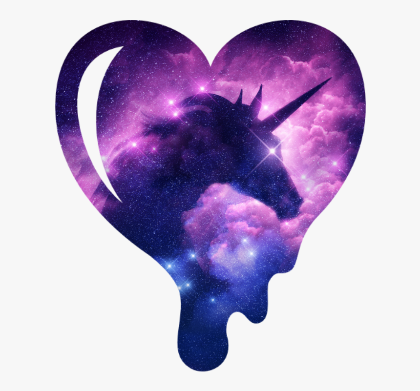 #corazon #heart #galaxia #galaxy #unicornio #unicorn - Unicorn Galaxy, HD Png Download, Free Download