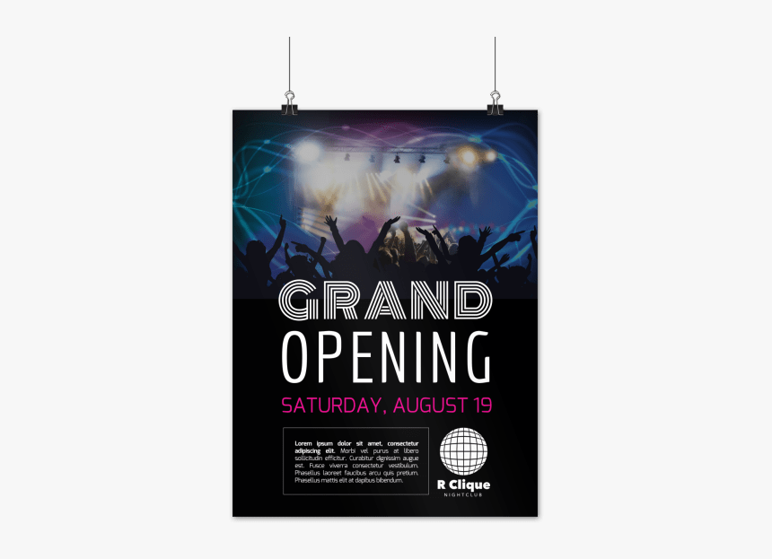 Club Grand Opening Poster Template Preview - Night Club Grand Opening, HD Png Download, Free Download