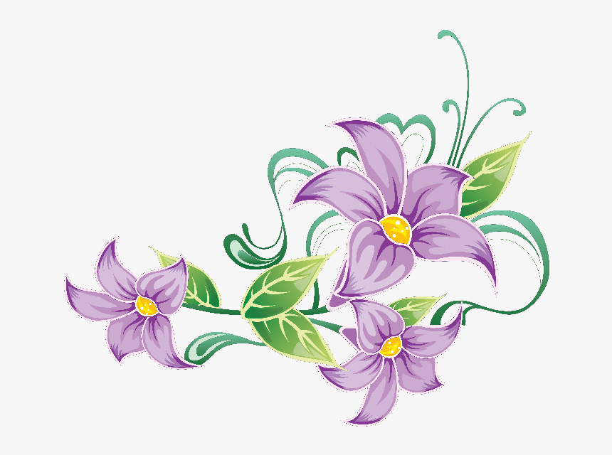 Purple Flowers With Vines, HD Png Download, Free Download