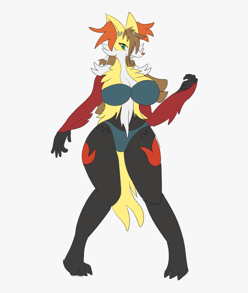 Selphie-busty Delphox - Cartoon, HD Png Download, Free Download