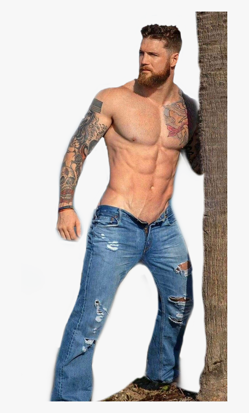 #guy #dude #man #hot #sexy #handsome #tats #tattoo - Hot Sexy Men With Jean, HD Png Download, Free Download