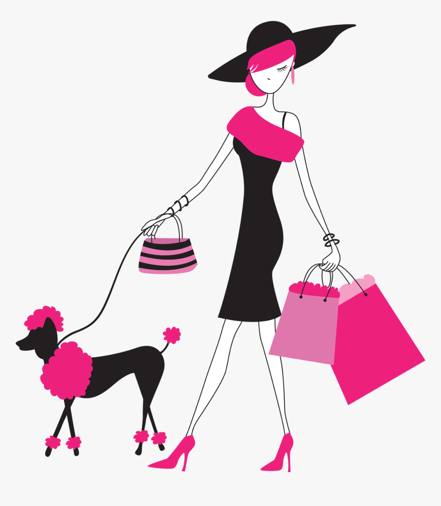 Man Clipart Shopping - Woman Shopping Bag Clipart, HD Png Download, Free Download