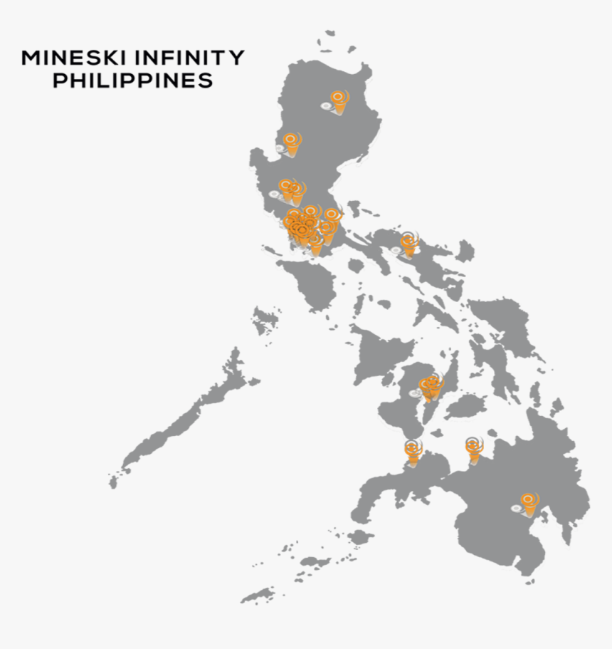 Map Of Mineski Infinity Branches Worldwide , Png Download - Map Of The Philippines Drawing, Transparent Png, Free Download