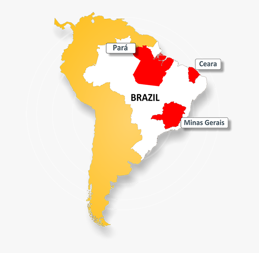 Location Map - Brazil Iron Ore Mines Map, HD Png Download, Free Download